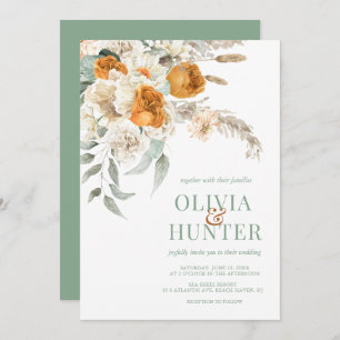 Bohemische Blumenhochzeit Einladung