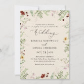 Bohemische Blumenhochzeit Einladung (Vorderseite)