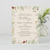 Bohemische Blumenhochzeit Einladung (Stehend Vorderseite)
