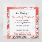 Bohemische Blumenkoralle Zeichnend Wasserfarbenhoc Einladung (Vorderseite)