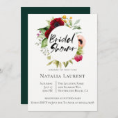 Bohemische Blumenrahmen Bridal Dusche Einladung (Vorne/Hinten)