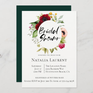 Bohemische Blumenrahmen Bridal Dusche Einladung