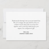 Bohemische Blumenrosa-Navy-Script-Hochzeit Vielen Dankeskarte (Rückseite)