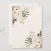 Bohemische Blumensäge Grüne Babydusche Einladung (Rückseite)