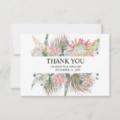 Bohemische Blumenzellenhochzeit Dankeskarte (Vorderseite)