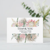 Bohemische Blumenzellenhochzeit Dankeskarte (Stehend Vorderseite)