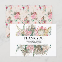 Bohemische Blumenzellenhochzeit Dankeskarte