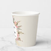 Bohemische Blumenzellenhochzeit Pappbecher (Rückseite)