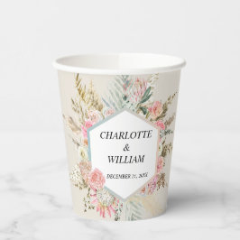 Bohemische Blumenzellenhochzeit Pappbecher