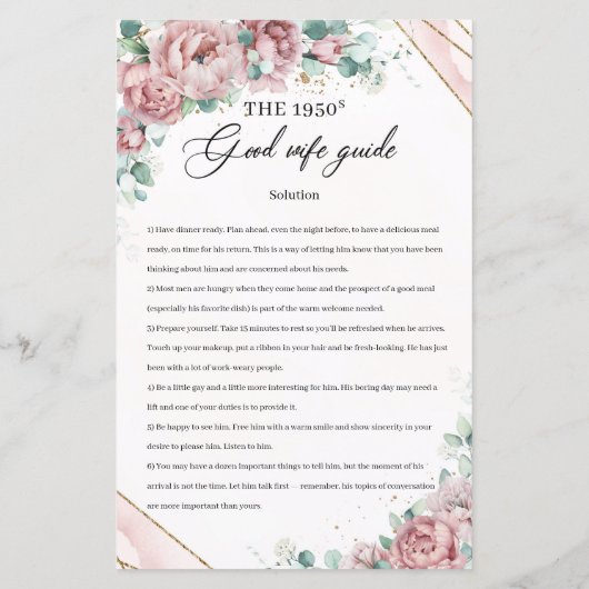 Bohemische Blush-Blume Die gute Ehefrau der 50er J (Rückseite)