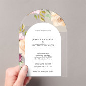 Bohemische Blush Rose Hochzeit Wasserfarben Acryleinladungen (Insitu (Handheld))