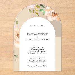 Bohemische Blush Rose Hochzeit Wasserfarben Acryleinladungen