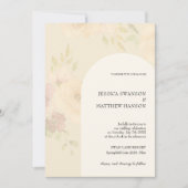 Bohemische Blush Rose Hochzeit Wasserfarben Einladung (Vorderseite)