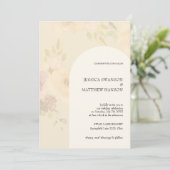 Bohemische Blush Rose Hochzeit Wasserfarben Einladung (Stehend Vorderseite)