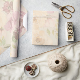 Bohemische Blush Rose Hochzeit Wasserfarben Geschenkpapier