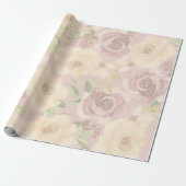 Bohemische Blush Rose Hochzeit Wasserfarben Geschenkpapier (Ungerollt)