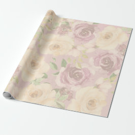 Bohemische Blush Rose Hochzeit Wasserfarben Geschenkpapier