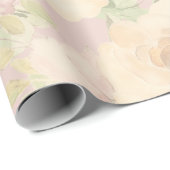 Bohemische Blush Rose Hochzeit Wasserfarben Geschenkpapier (Rolleneckpunkt)