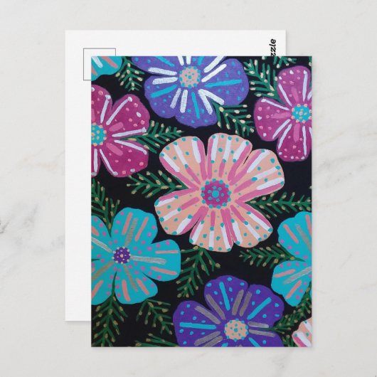 Bohemische Blüte Postkarte (Vorne/Hinten)