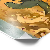 Bohemische Blüte - Wildblumen auf gestreifter Lein Fotodruck (Ecke)