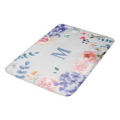 Bohemische Blüten: Aquarellblütenmatte von L Badematte (Schrägansicht)