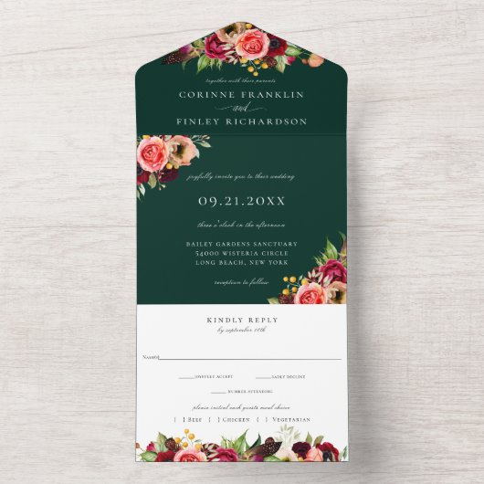 Bohemische Blüten, die alle in einer Einladung hoc (Innen Boden)