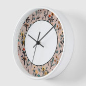 Bohemische Blüten: Dusty Rose Wasserfarbe Uhr (Winkel)