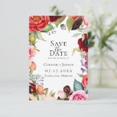 Bohemische Blüten Save the Date Ankündigung (Stehend Vorderseite)