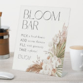 Bohemische Blüten und Federn Blüte Blume Bar Sockelschild (In Situ)