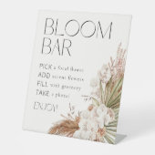 Bohemische Blüten und Federn Blüte Blume Bar Sockelschild (Vorderseite)