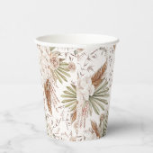 Bohemische Blüten und Federn Pappbecher (Rechts)