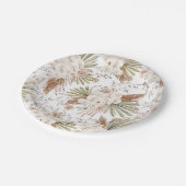 Bohemische Blüten und Federn Pappteller (Schrägansicht)