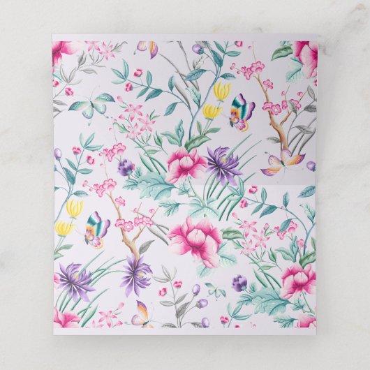 Bohemische Blüten und Schmetterlinge - Platzkarten (Innenseite Aufgefaltet)