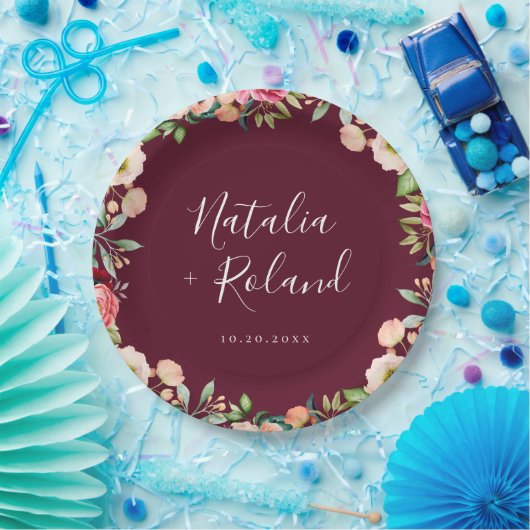 Bohemische Blütenblattplatte Pappteller (Party)