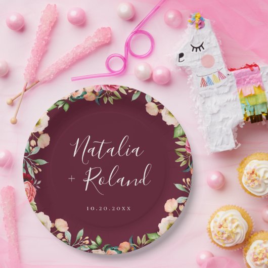 Bohemische Blütenblattplatte Pappteller (Party)