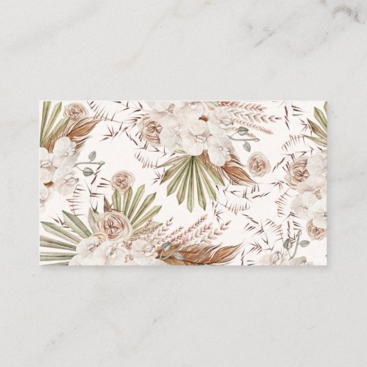 Bohemische Blütendusche und Federn Kinderdusche Begleitkarte (Rückseite)