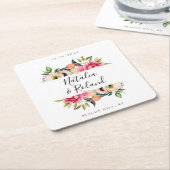 Bohemische Blütenrahmen Rechteckiger Pappuntersetzer (angewinkelt)