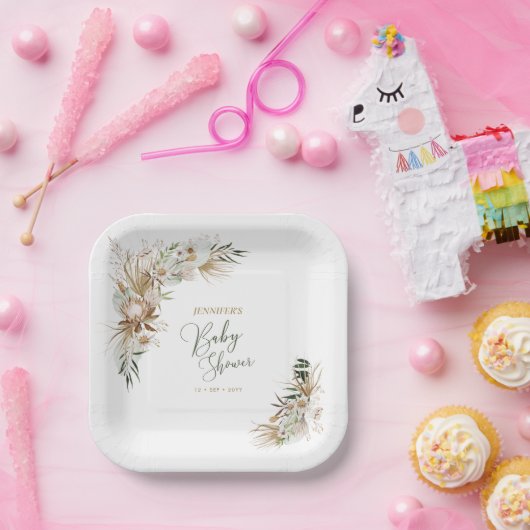 Bohemische Boho Baby Dusche Dekoration Papiere Tel Pappteller (Party)