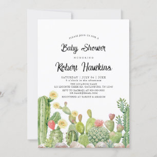Bohemische Boho Cactus gender neutrale Baby Shower Einladung