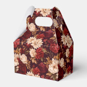 Bohemische bordeauxfarbene Blume Geschenkschachtel (Rückseite)