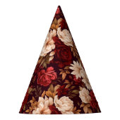 Bohemische bordeauxfarbene Blume Partyhütchen (Vorderseite)