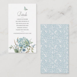 Bohemische Botanische Blaue Wasserfarbenhochzeit Begleitkarte
