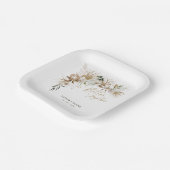 Bohemische botanische Hochzeitsdekoration Pappteller (Gewinkelt)