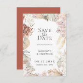 Bohemische botanische Rahmen Save the Date Ankündigung (Vorne/Hinten)