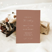 Bohemische Bronze-Rose Minimalistisch Hochzeit Ein Einladung