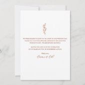 Bohemische Burnt-Orange-Blütenhochzeit Dankeskarte (Rückseite)