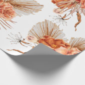 Bohemische Burnt-Orange-Blütenhochzeit Geschenkpapier (Ecke)