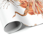 Bohemische Burnt-Orange-Blütenhochzeit Geschenkpapier (Rolleneckpunkt)