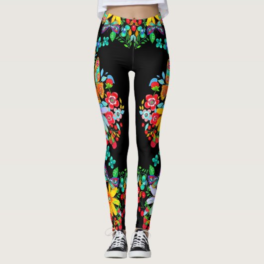 Bohemische Butterfly Leggings (Vorderseite)