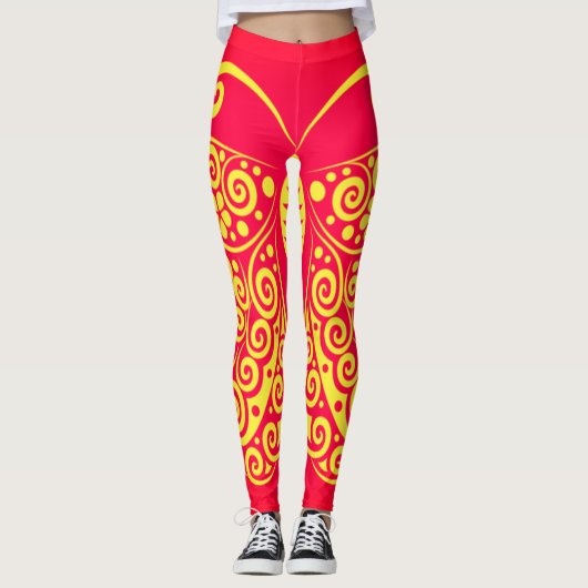 Bohemische Butterfly-Leggings Leggings (Vorderseite)